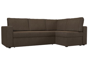 Угловой диван для гостиной Оливер, Коричневый (рогожка) в Биробиджане
