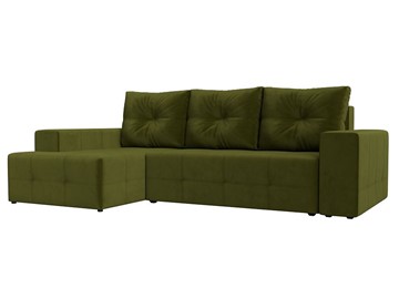 Угловой диван с оттоманкой Перри, Зеленый (микровельвет) в Биробиджане