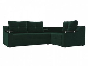 Угловой раскладной диван Тесей Боннель, Зеленый (Велюр) в Биробиджане - предосмотр