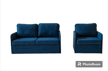 Комплект мебели Амира синий диван + кресло в Биробиджане