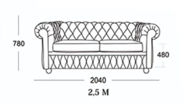 Прямой диван Честер 2,5М (седафлекс) в Биробиджане - предосмотр 16