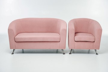 Комплект мебели Брамс  цвет розовый диван 2Д + кресло в Биробиджане