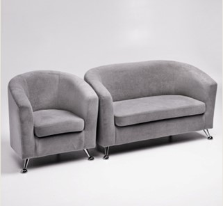 Комплект мебели Брамс  цвет серый диван 2Д + кресло в Биробиджане