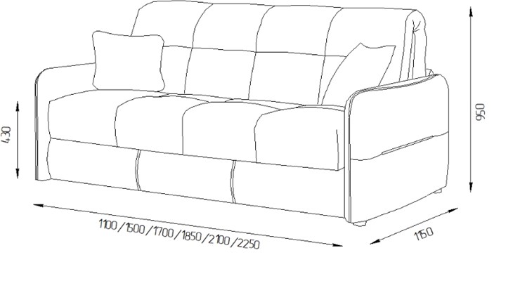 Прямой диван Токио 2 130 (ППУ) в Биробиджане - изображение 7