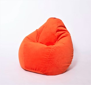 Кресло-мешок Груша большое, велюр однотон, оранжевое в Биробиджане
