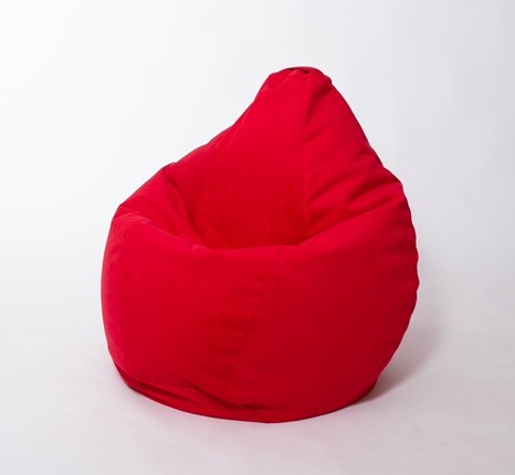Кресло-мешок Груша большое, велюр однотон, красное в Биробиджане - изображение