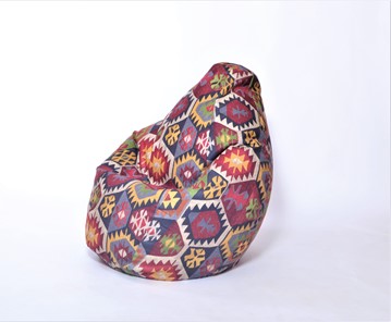 Кресло-мешок Груша среднее, велюр принт, мехико графит в Биробиджане