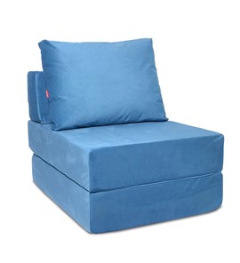 Бескаркасное кресло Окта, велюр синий в Биробиджане