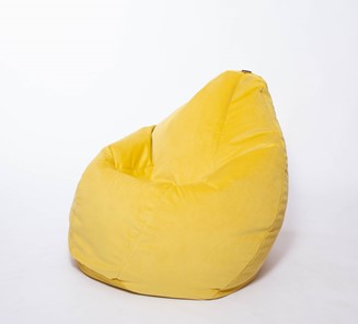 Кресло-мешок Груша малое, велюр однотон, лимонное в Биробиджане