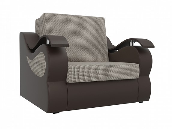 Кресло-кровать Меркурий (60), Корфу 02 (рогожка)/черный (экокожа) в Биробиджане - изображение