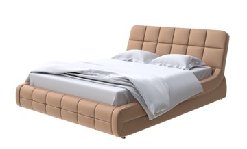 Спальная кровать Corso-6 140x200, Экокожа (Бронзовый перламутр) в Биробиджане