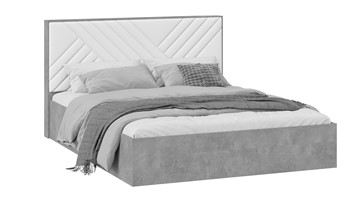 Двуспальная кровать Хилтон Тип 1 (Ателье светлый/Белый) в Биробиджане