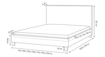 Двуспальная кровать Rhomby 160х200, Рогожка (Тетра Бежевый) в Биробиджане - предосмотр 1