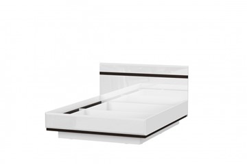 Кровать 2-х спальная Соло универсальная 1,6х2,0, белый/белый глянец/венге в Биробиджане