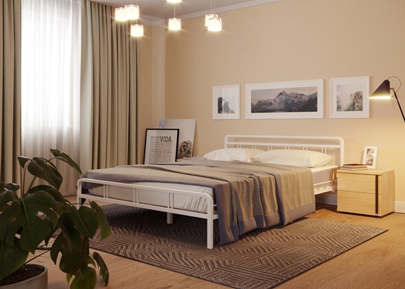 Кровать 2-спальная Леон, 1600, белый в Биробиджане - изображение