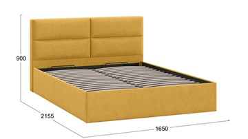 Кровать с механизмом двуспальная Глосс Тип 1 (Микровелюр Wellmart Yellow) в Биробиджане - предосмотр 1