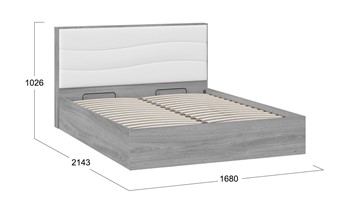 Кровать с механизмом двуспальная Миранда тип 1 (Дуб Гамильтон/Белый глянец) в Биробиджане - предосмотр 1