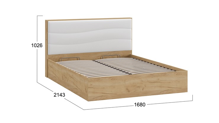Кровать с подъемным механизмом Миранда тип 1 (Дуб крафт золотой/Белый глянец) в Биробиджане - изображение 1