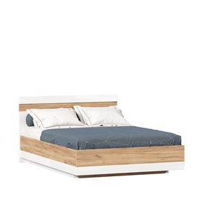 Кровать полутороспальная Фиджи 1400 с подъемным механизмом ЛД 659.081, Дуб золотой/Белый в Биробиджане