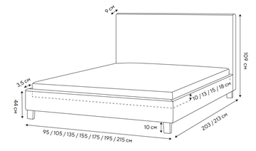 Кровать 1.5-спальная Lino 140х200, Велюр (Monopoly Прованский синий (792)) в Биробиджане - предосмотр 1