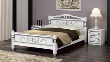 Спальная кровать Карина-5 (Белый Жемчуг) 120х200 в Биробиджане