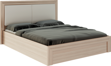 Кровать с подъемным механизмом Глэдис М32 (Шимо светлый/Белый текстурный) в Биробиджане