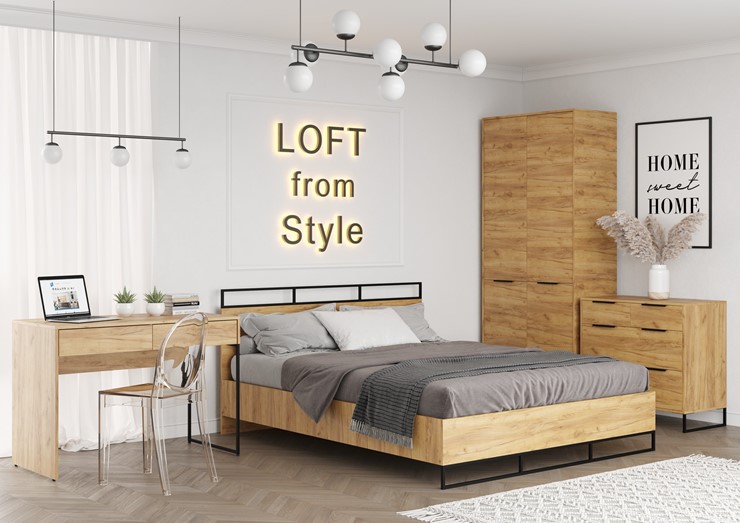 Набор мебели для спальни Loft, Дуб крафт золотой в Биробиджане - изображение