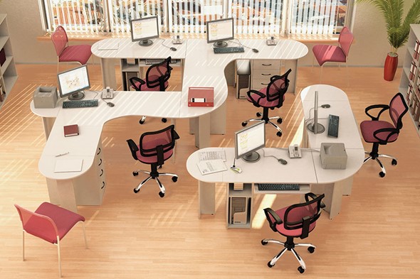 Офисный набор мебели Классик для 5 сотрудников в Биробиджане - изображение