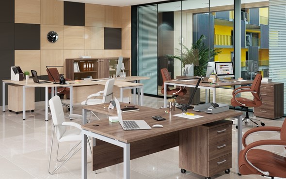 Комплект офисной мебели Xten S 1 - один стол с приставным брифингом в Биробиджане - изображение