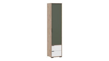 Шкаф для белья комбинированный Лео ТД-410.07.21 (Гикори джексон/Белый матовый/Дымчатый зеленый) в Биробиджане