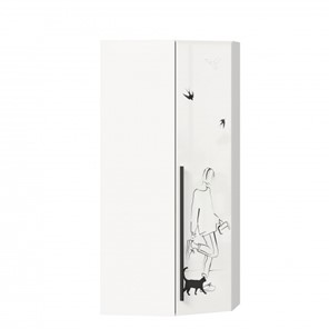 Шкаф распашной угловой Джоли 45 ЛД 535.030, Серый шелк в Биробиджане - предосмотр