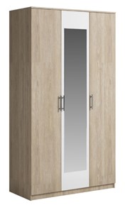 Шкаф 3 двери Светлана, с зеркалом, белый/дуб сонома в Биробиджане - предосмотр