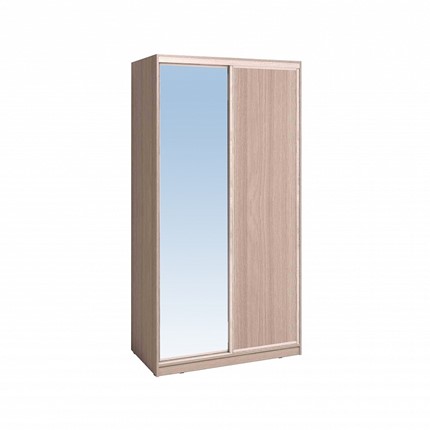 Шкаф 2-х дверный 1200 Домашний Зеркало/ЛДСП, Ясень шимо светлый в Биробиджане - изображение