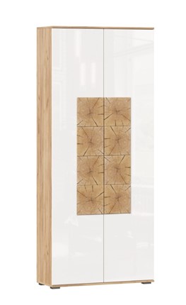 Шкаф двухстворчатый Фиджи с декоративными накладками 659.310, Дуб Золотой/Белый в Биробиджане - изображение