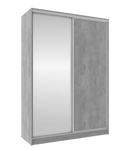 Шкаф 2-х дверный 1600 Домашний Зеркало/ЛДСП, Atelier светлый в Биробиджане