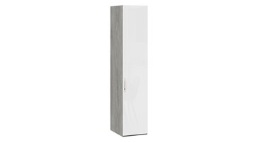 Шкаф для белья Эмбер СМ-348.07.001 (Дуб Гамильтон/Белый глянец) в Биробиджане