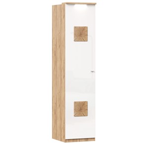 Шкаф одностворчатый с декор. накладками Фиджи 659.225, белый в Биробиджане