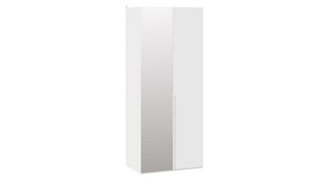 Шкаф с 1 глухой и 1 зеркальной дверями Порто (580) СМ-393.07.005 (Белый жемчуг/Белый софт) в Биробиджане
