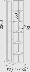 Угловой шкаф-стеллаж Беатрис М13 левый (Орех Гепланкт) в Биробиджане - предосмотр 3