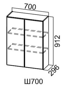 Кухонный навесной шкаф Модус, Ш700/912, галифакс в Биробиджане