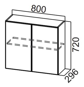 Распашной кухонный шкаф Стайл, Ш800/720, МДФ в Биробиджане