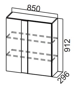 Угловой шкаф на кухню Стайл, Ш850у/912, МДФ в Биробиджане