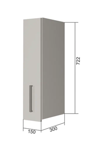 Кухонный шкаф В7 15, Сатин/Белый в Биробиджане