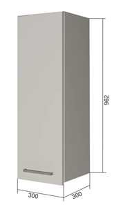 Навесной кухонный шкаф В9 30, Сатин/Белый в Биробиджане