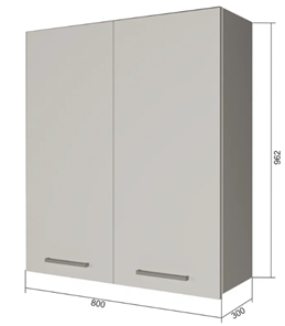 Навесной кухонный шкаф В9 80, МДФ Софт бирюза/Антрацит в Биробиджане