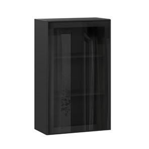 Кухонный шкаф высокий со стеклом 600 Индиго ЛД 298.450.000.170, Чёрный/Чёрный в Биробиджане
