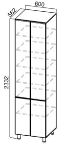 Шкаф-пенал распашной Стайл, П600г(2332), МДФ в Биробиджане