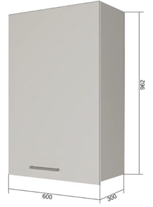 Кухонный шкаф ВС9 60, Сатин/Белый в Биробиджане