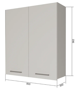 Шкаф кухонный ВС9 80, МДФ Софт бирюза/Антрацит в Биробиджане