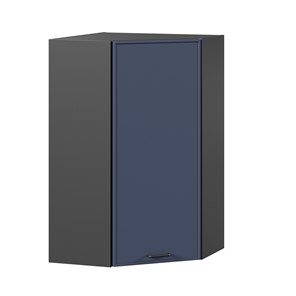 Настенный угловой шкаф высокий Индиго ЛД 298.620.000.159, Чёрный/Тёмно-синий в Биробиджане